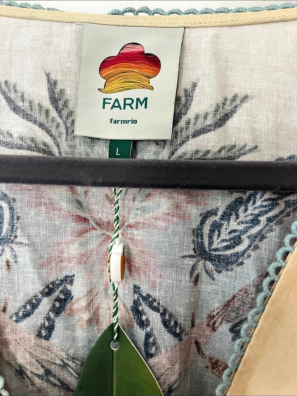 Farm Rio Boho Beauty Butter Maxi Dress Floral Blue & Yellow Large - Picture 4 of 7